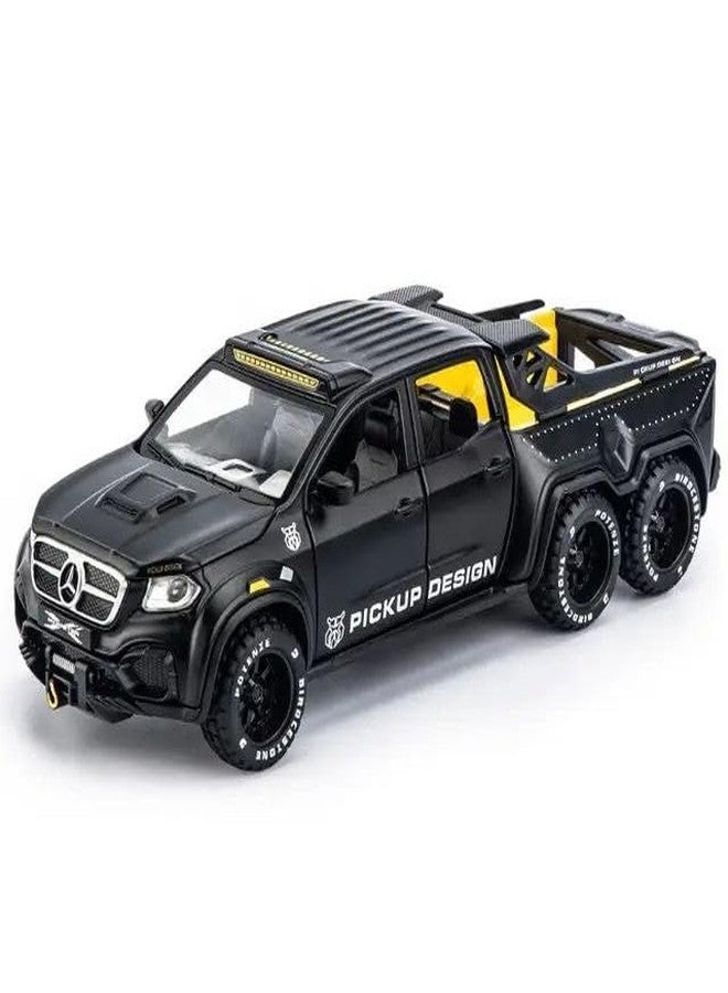 KING FORU Exclusive Alloy Metal Pull Back Die-cast Car Scale Model with Sound Light Mini Auto Toy for Kids Metal Model Toy Car with Sound and Light New Version (AMG*6-6-PICKUP- Multicolor) - Image 1